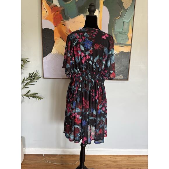 Torrid Mesh Smocked Waist Cover Up Floral Sz Large - Picture 3 of 7